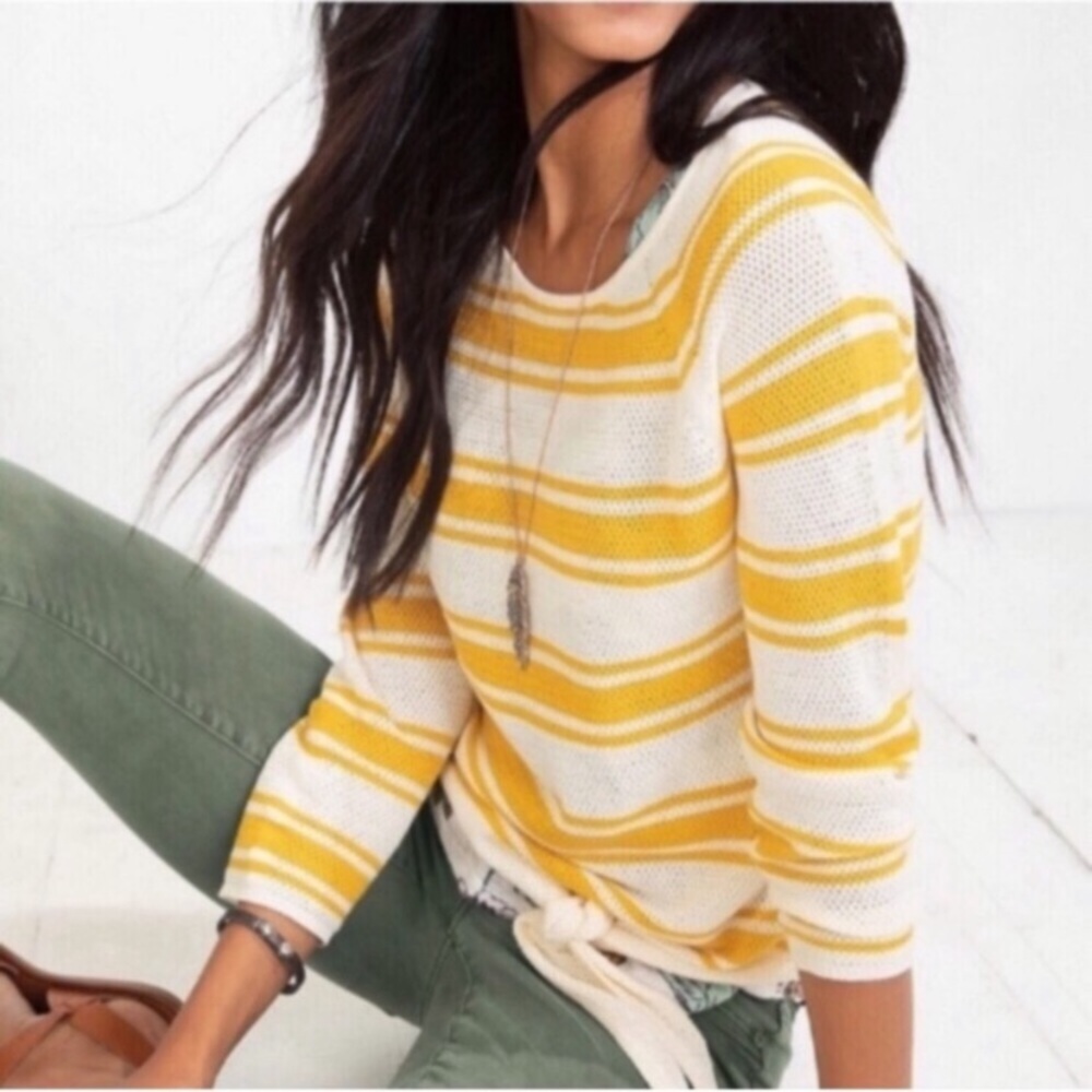 Maurices • Tie Front Stripe Pullover Sweater